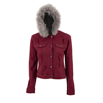 Chamarra Mezclilla Afelpada Con Gorro  Mujer Roosevelt A187