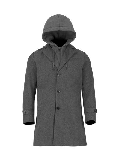 ABRIGO HOODPIANA DKGREY