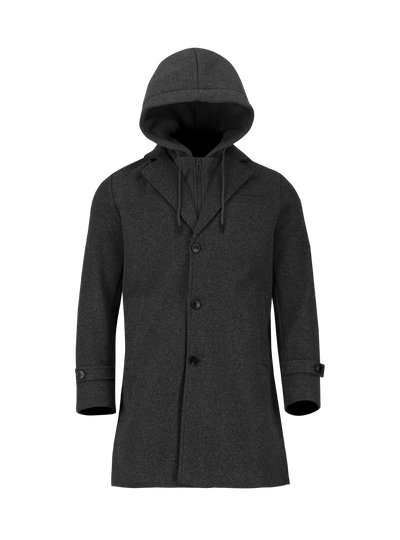 ABRIGO HOODPIANA BLACK