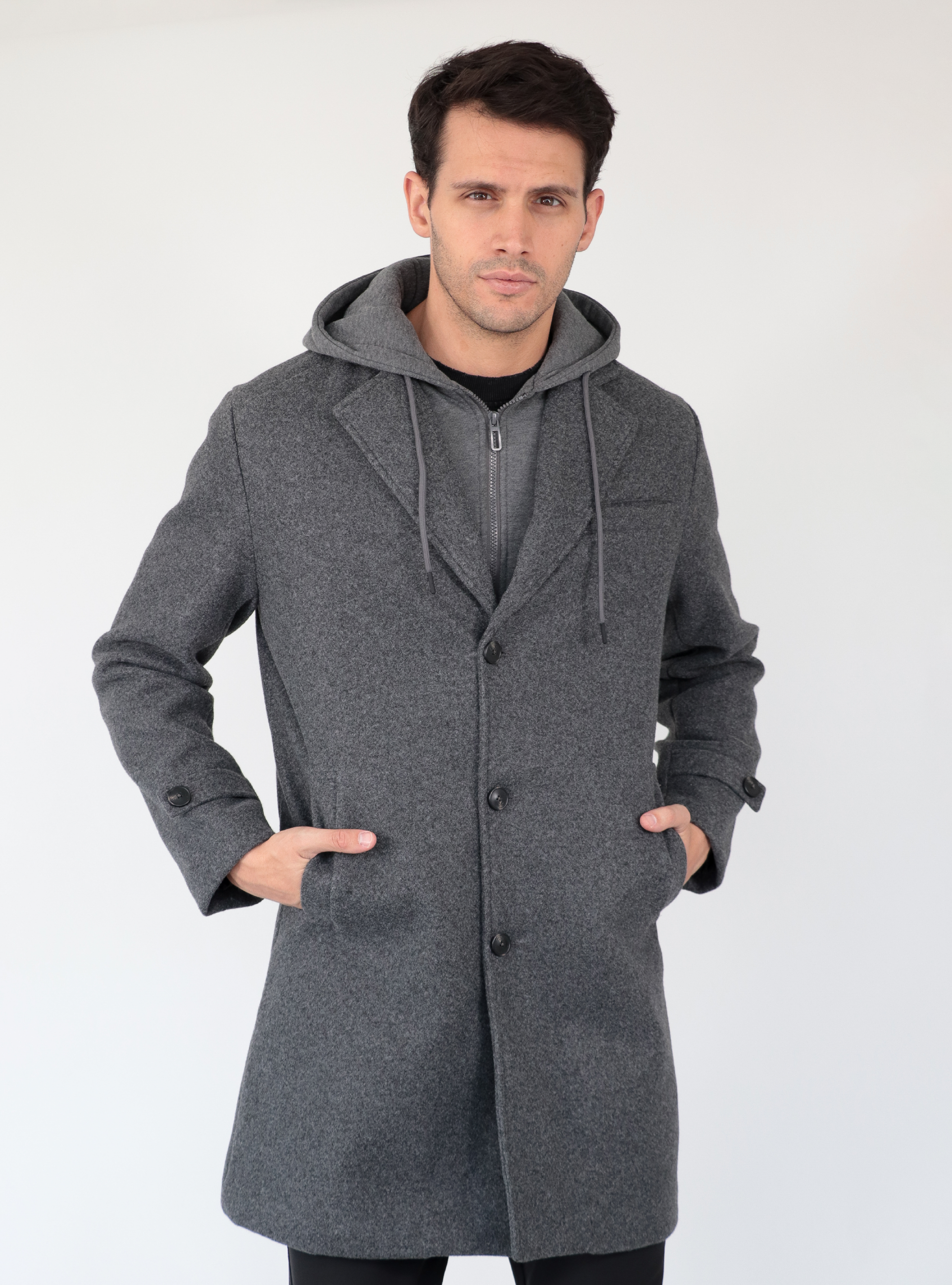 ABRIGO HOODPIANA DKGREY