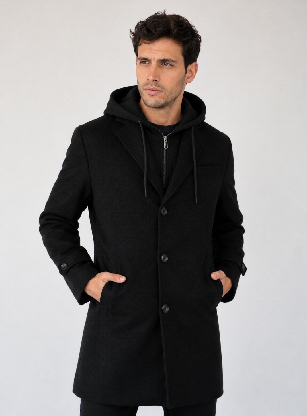 ABRIGO HOODPIANA BLACK