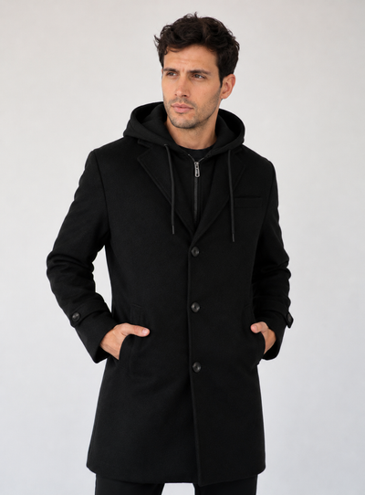 ABRIGO HOODPIANA BLACK